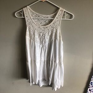 Express white flowy and lace tank